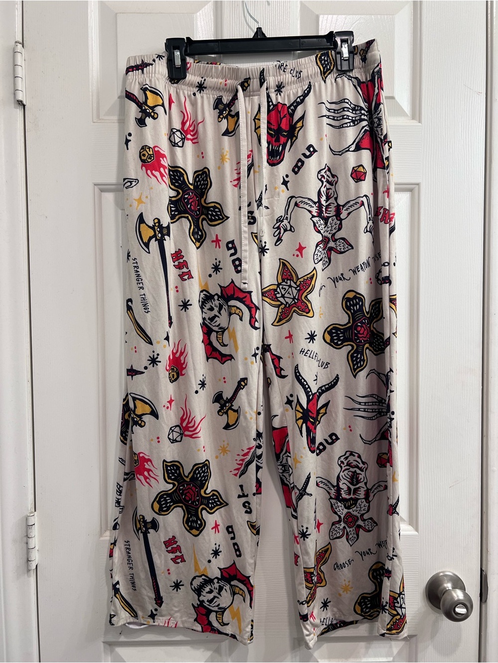 Stranger Things Hellfire Club Pajama Pants XL | Graphic Lounge Pants